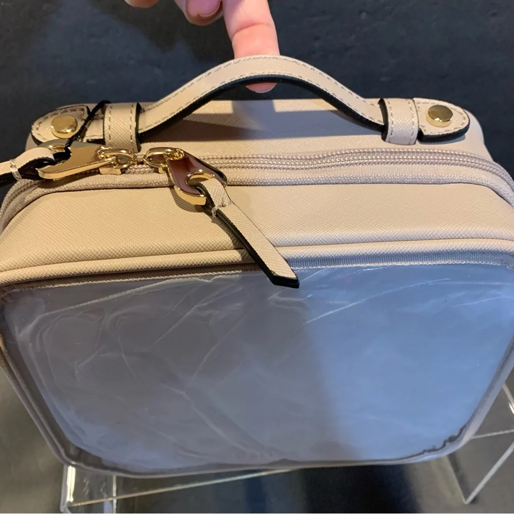 CALPACK NWT Mini Clear Cosmetic Zippered Travel  Case. Stone. - Picture 11 of 12